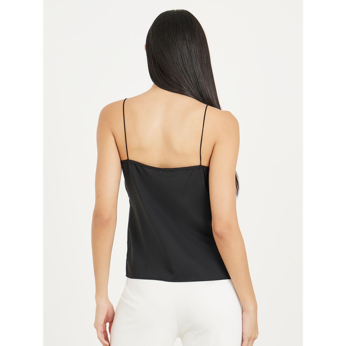 Styli Satin Lace Trim V Neck Cami Top-women-clothing-tshirts-image-5