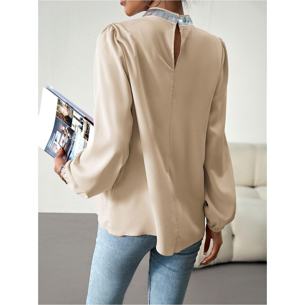 بلوزة مزينة بالترتر مع اكمام فوليوم-women-clothing-shirtsandblouses-blouses-image-2