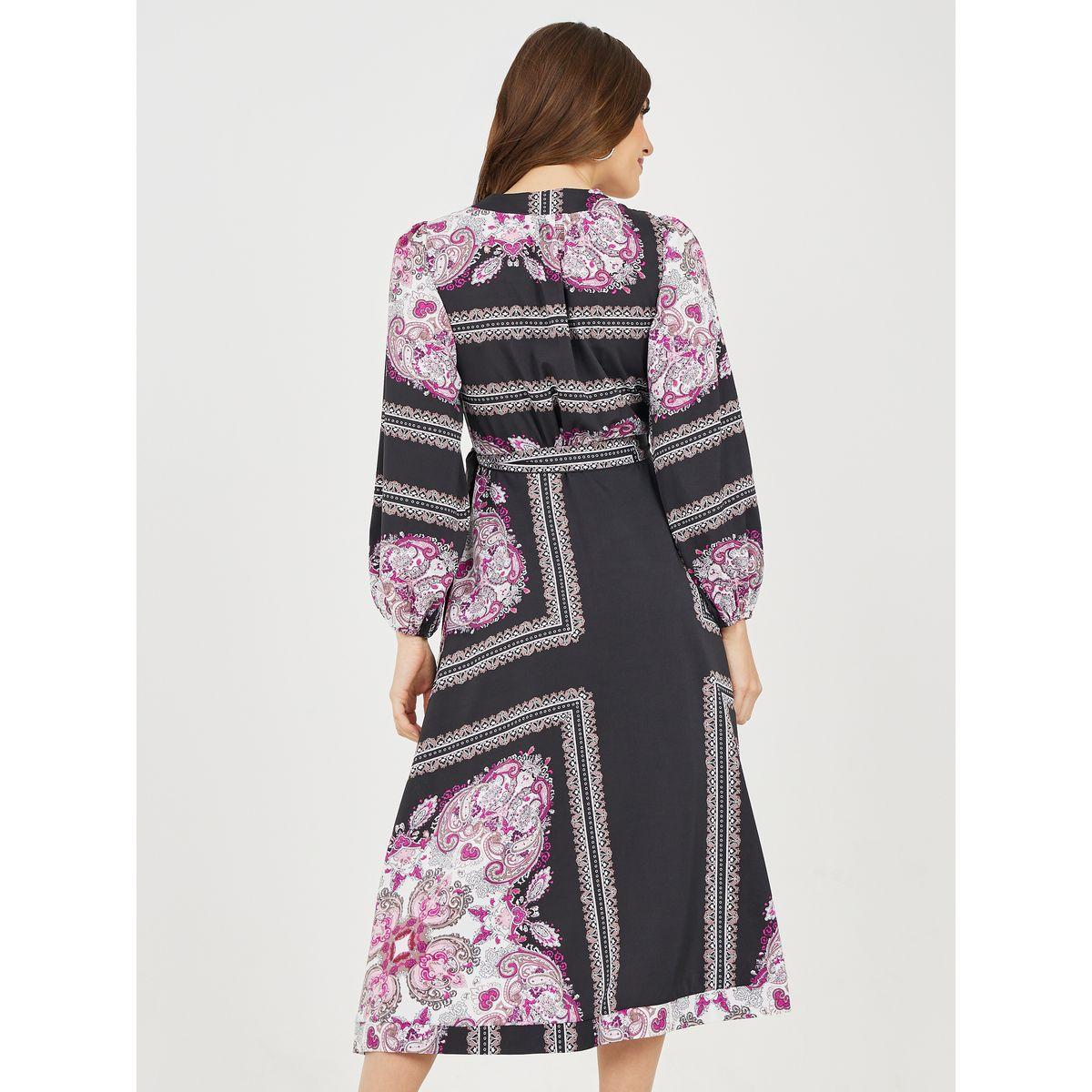 Styli Scarf Print Wrap Midi Dress-women-clothing-dresses-image-4