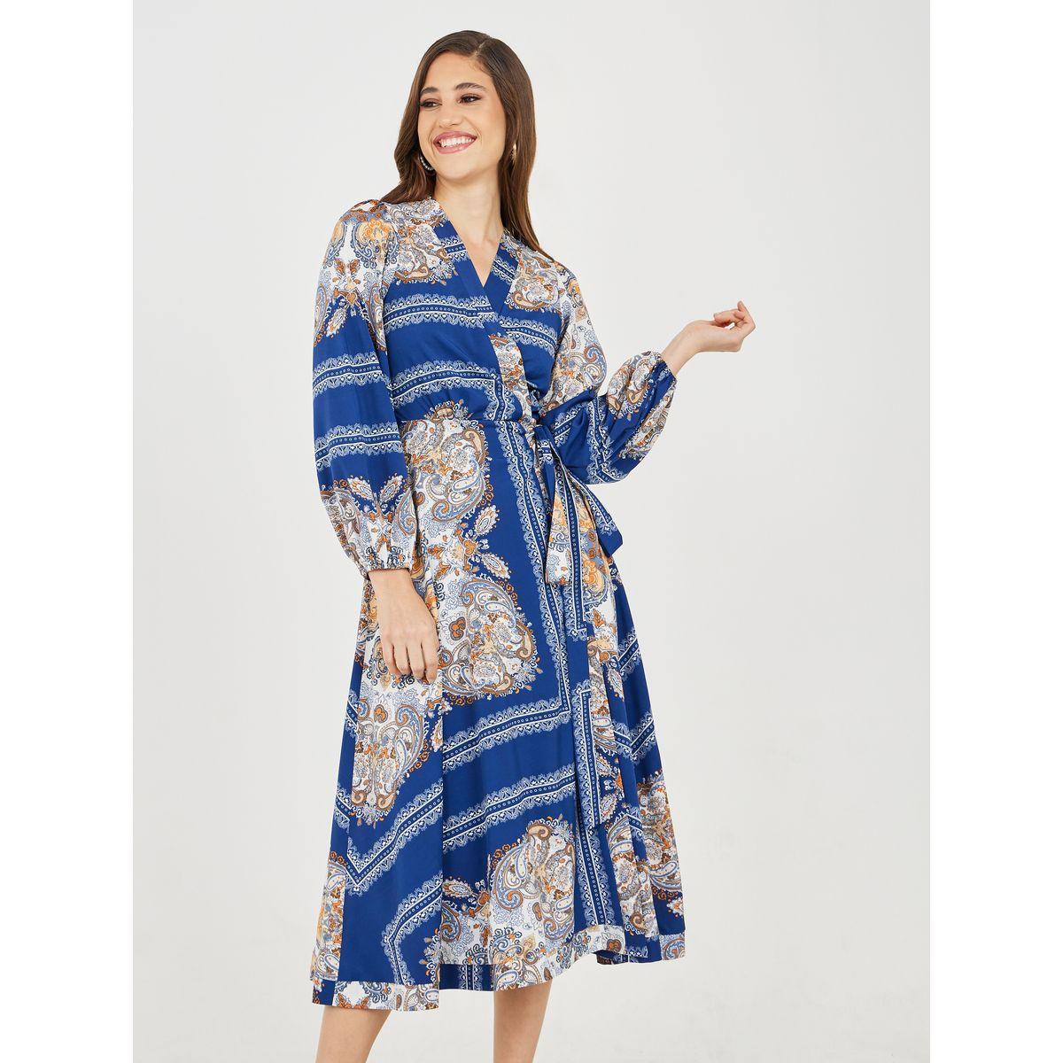 Styli Scarf Print Wrap Midi Dress-women-clothing-dresses-image-2