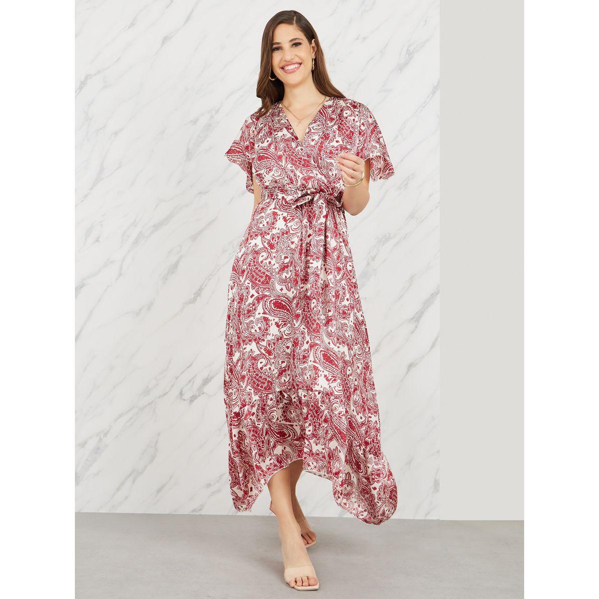 فستان ميدي بطبعة بيزلي ورباط خصر-women-clothing-dresses-image-1