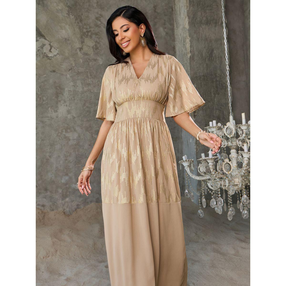 Styli Foil Print A-Line Maxi Dress-women-clothing-dresses-image-2