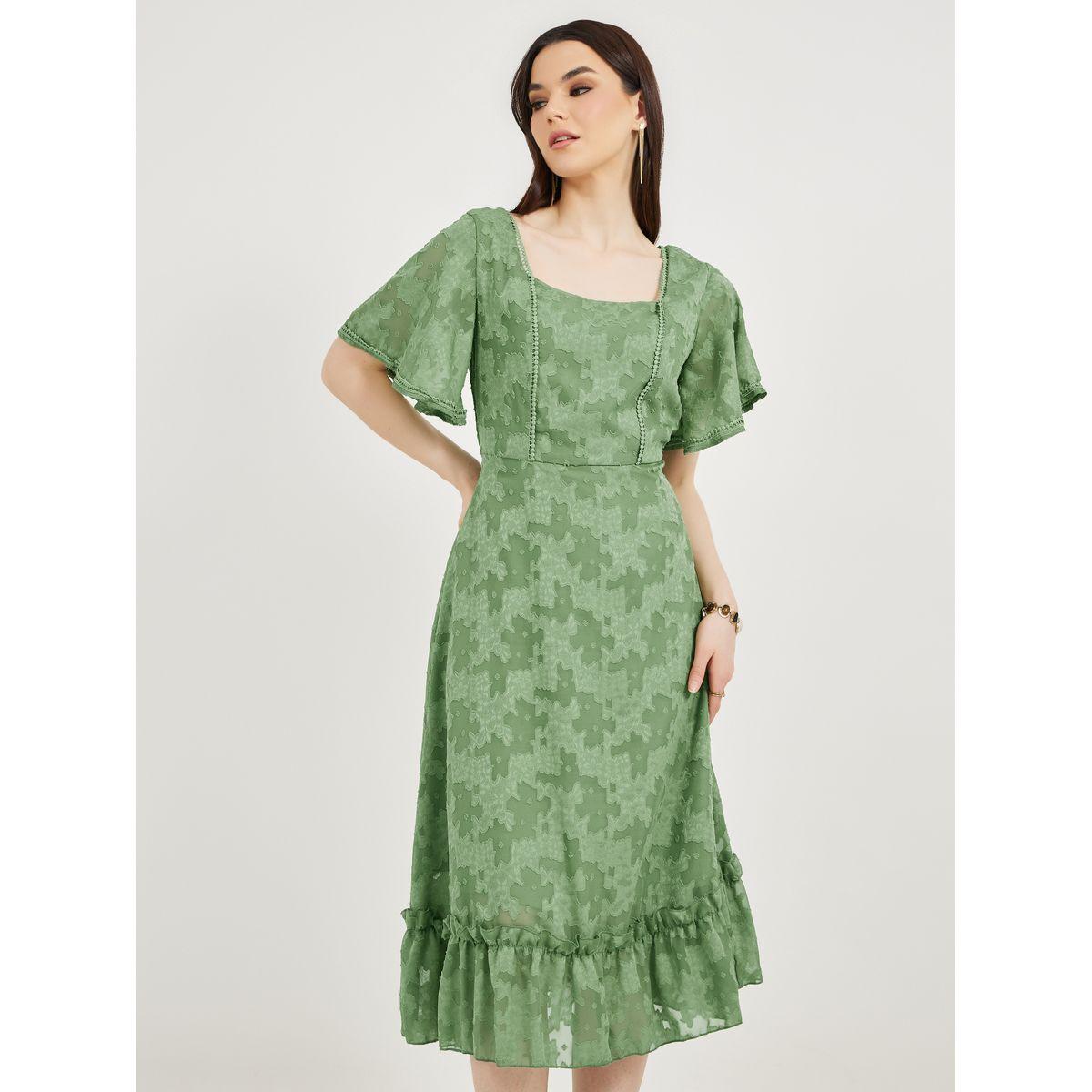 فستان متوسط ​​الطول بفتحة رقبة مربعة ونقشة زهور-women-clothing-dresses-image-4