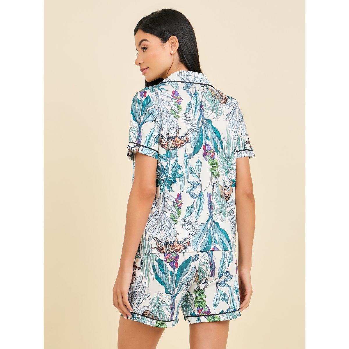 Styli Unwind Tropical Sketchy Palm Shirt & Shorts Set-women-clothing-nightwear-pyjamas-shortsets-image-6