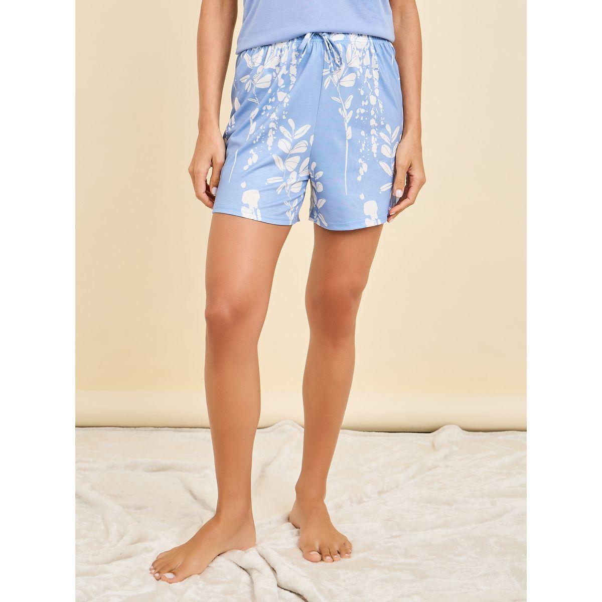 Styli Unwind Placket Vest & Leaf Print Shorts Set-women-clothing-nightwear-pyjamas-shortsets-image-5