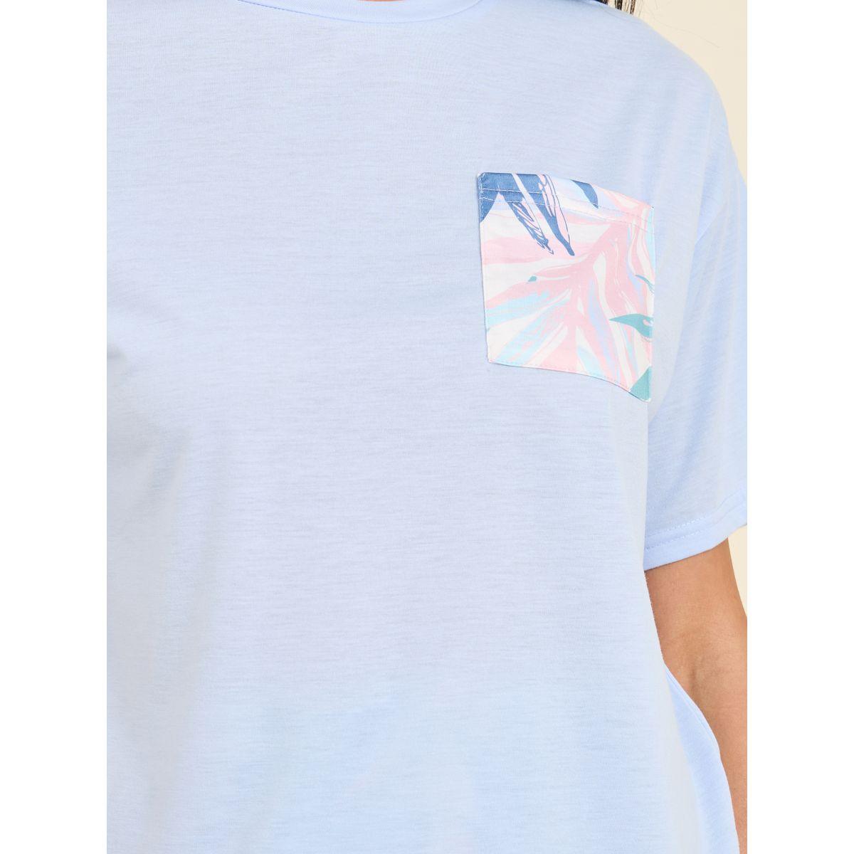 Styli Unwind Tropical Palm Pocket Print T-shirt and Pyjama Set-women-clothing-nightwear-pyjamas-longsets-image-3
