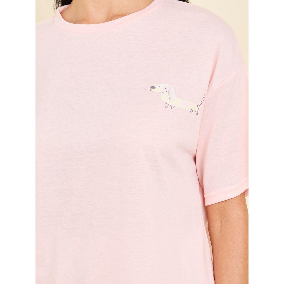 Styli Unwind Dog Print T-shirt and Pyjama Set-women-clothing-nightwear-pyjamas-longsets-image-4