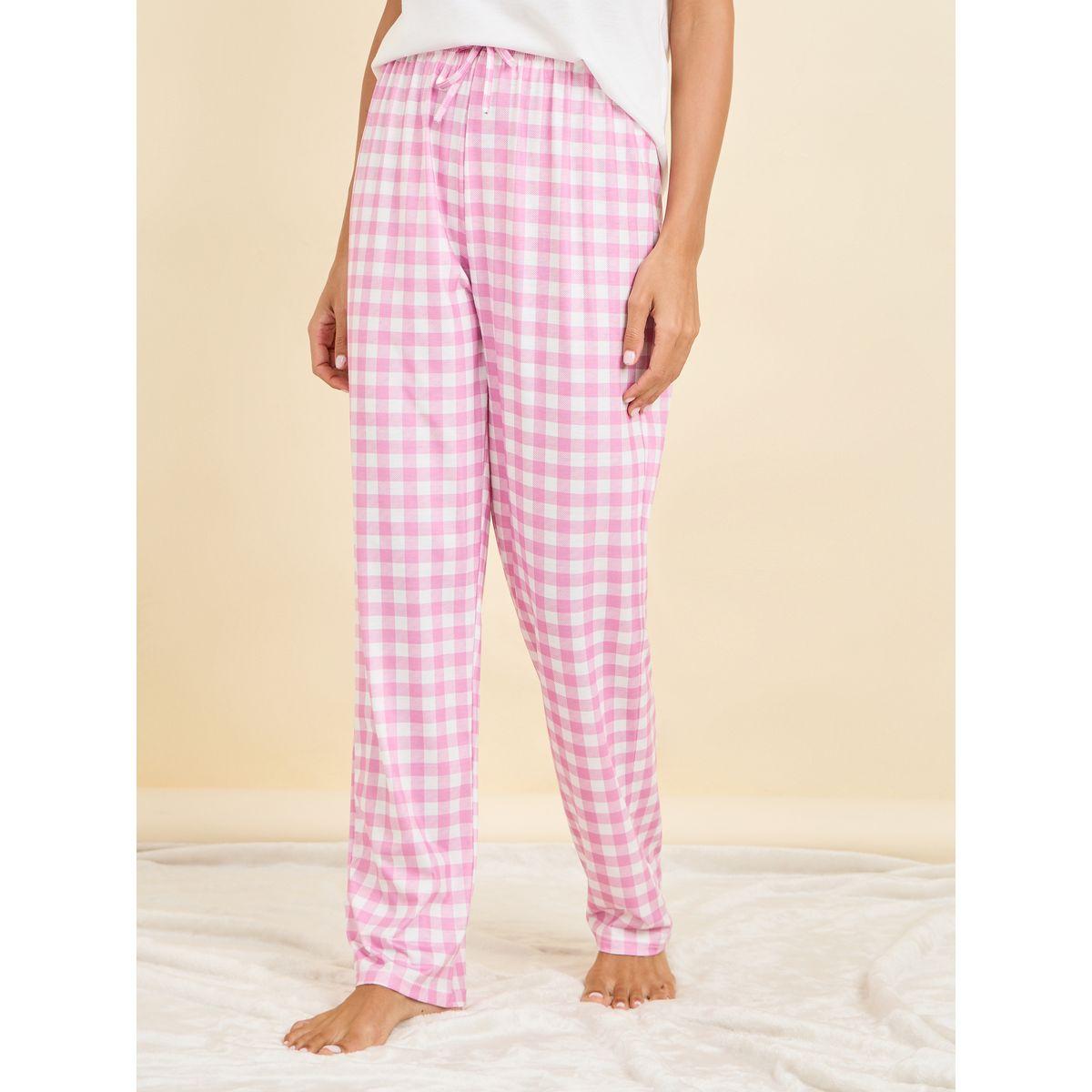 مجموعة من بنطال بيجاما وتيشيرت بطبعة كتابة-women-clothing-nightwear-pyjamas-longsets-image-5