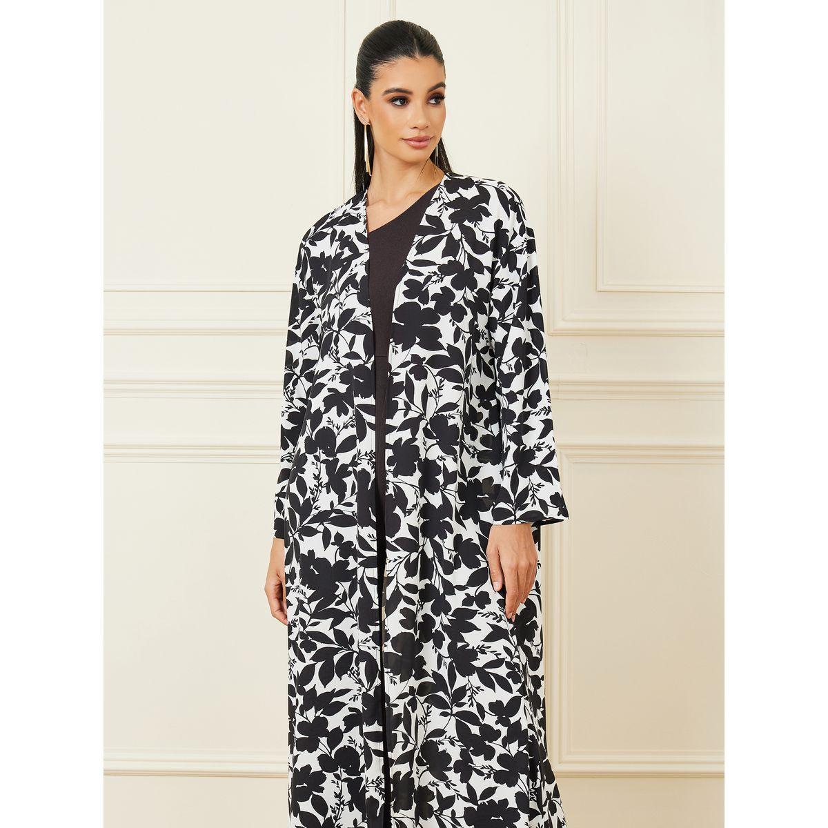 Styli Floral Abstract Print Maxi Length Kimono-women-clothing-shirtsandblouses-shirts-image-2