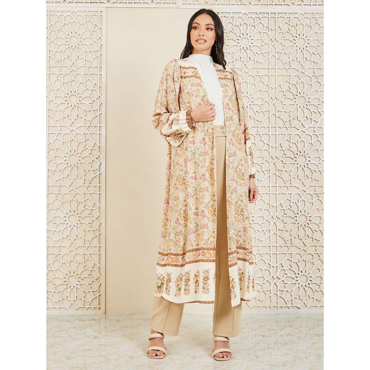 Styli Floral Bohemian Print Midi Length Kimono-women-clothing-shirtsandblouses-shirts-image-1