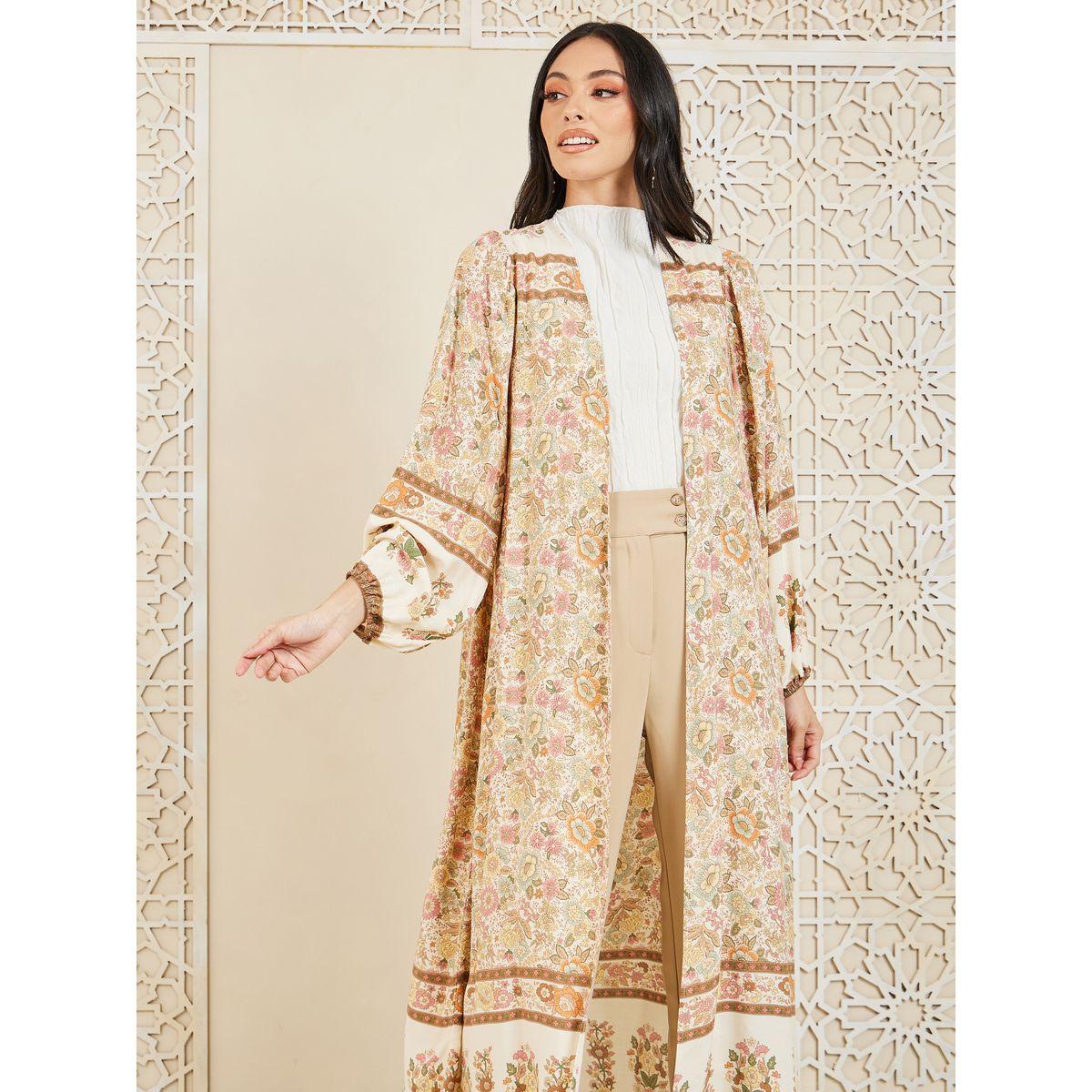 Styli Floral Bohemian Print Midi Length Kimono-women-clothing-shirtsandblouses-shirts-image-2