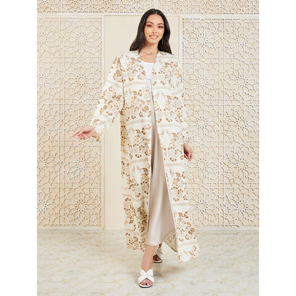 Styli Floral Bohemian Print Maxi Length Kimono-women-clothing-shirtsandblouses-shirts-image-1