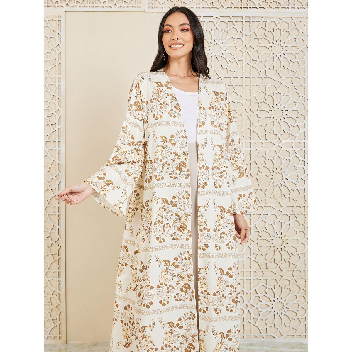 Styli Floral Bohemian Print Maxi Length Kimono-women-clothing-shirtsandblouses-shirts-image-2