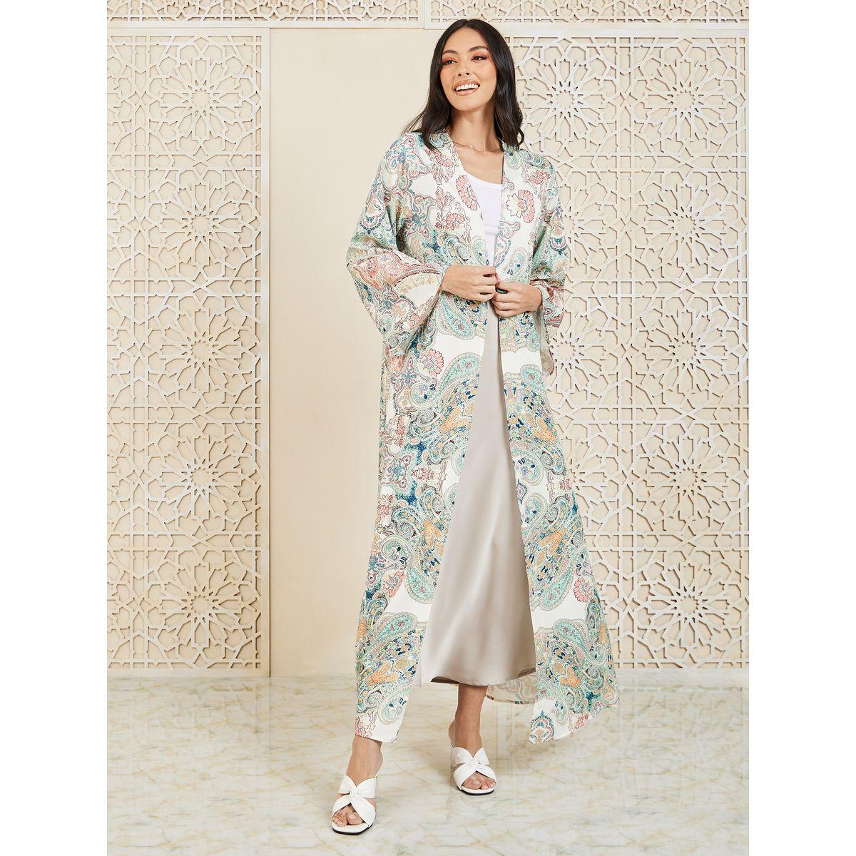 Styli Paisley Bohemian Print Maxi Length Kimono-women-clothing-shirtsandblouses-shirts-image-1