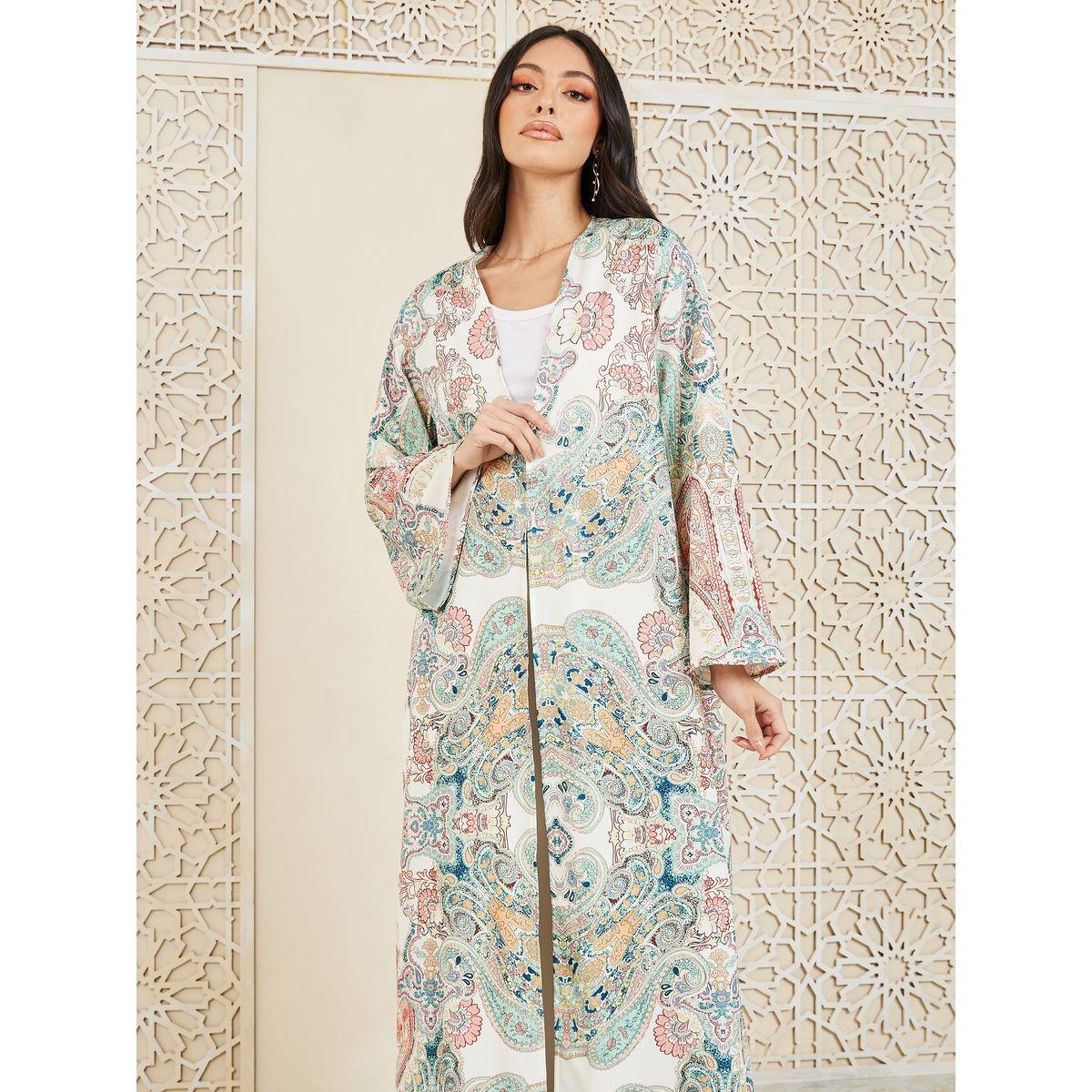 Styli Paisley Bohemian Print Maxi Length Kimono-women-clothing-shirtsandblouses-shirts-image-2