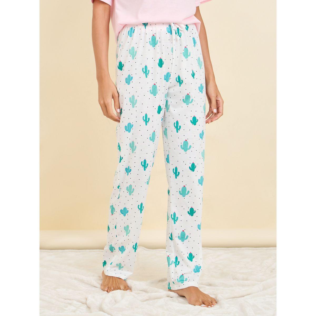 Styli Unwind Cactus Print T-shirt and Pyjama Set-women-clothing-nightwear-pyjamas-longsets-image-5