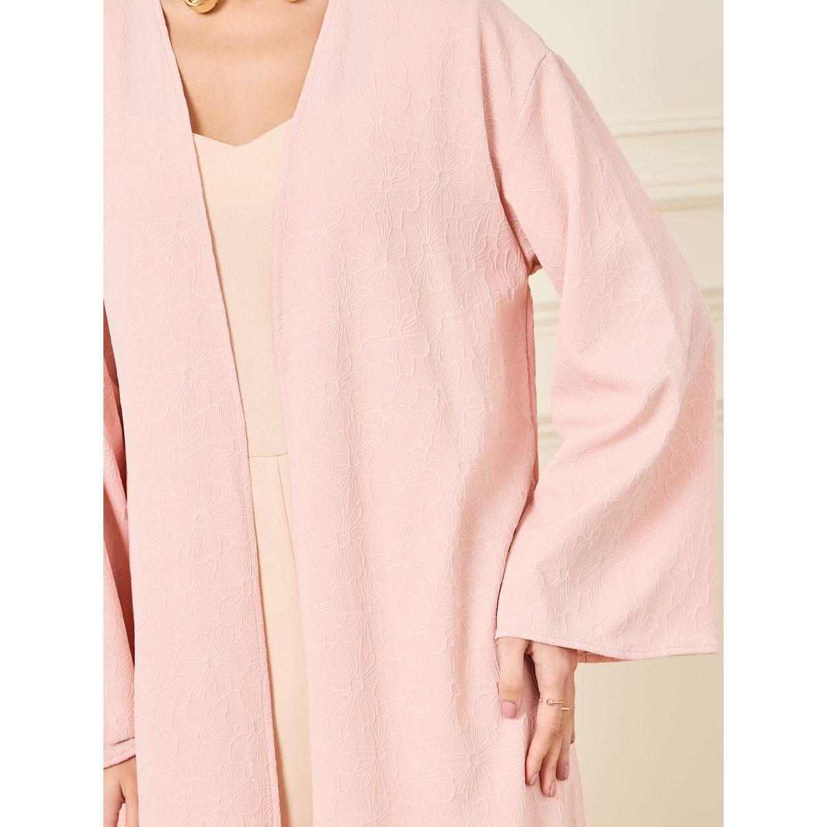 Styli Floral Textured Maxi Length Kimono-women-clothing-shirtsandblouses-shirts-image-4