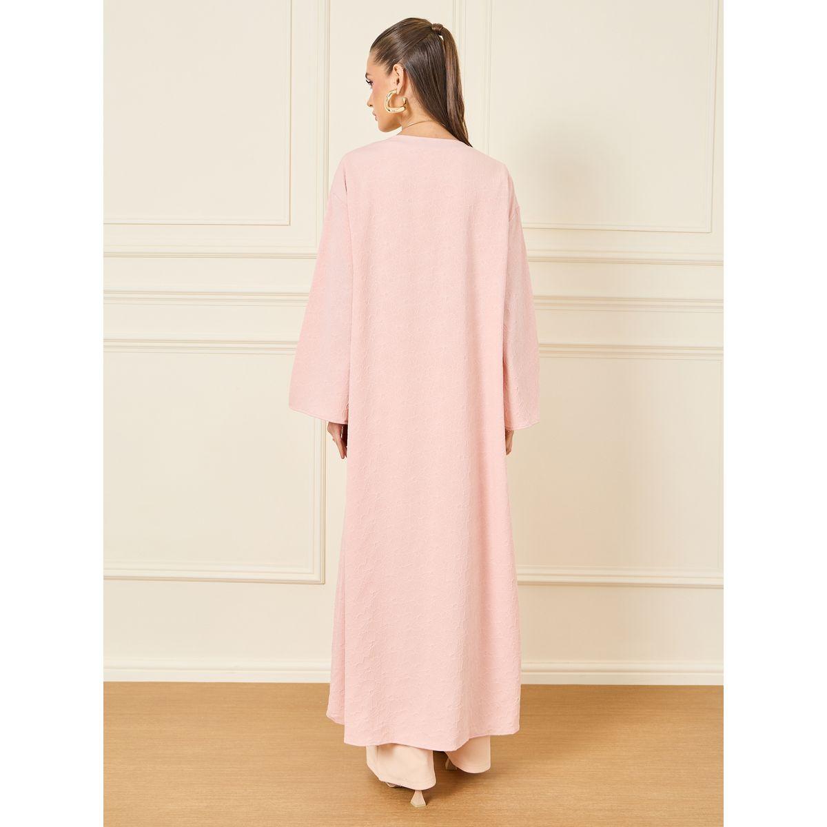 Styli Floral Textured Maxi Length Kimono-women-clothing-shirtsandblouses-shirts-image-5