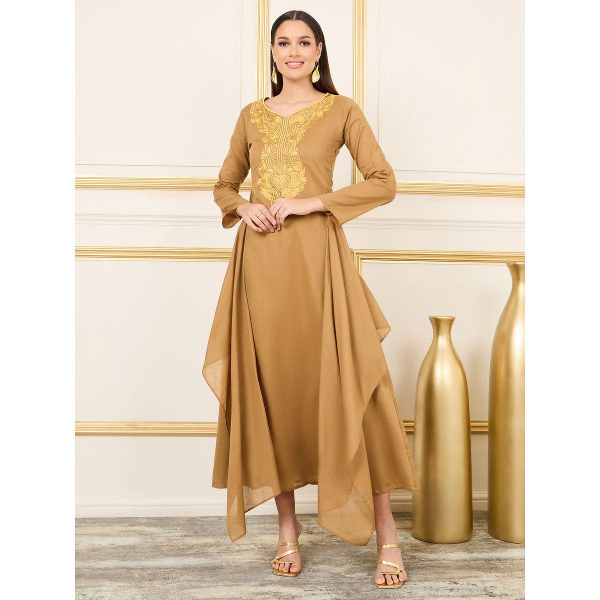Styli Embroidered Neck Side Overlay A-Line Maxi Dress-women-clothing-dresses-image-1