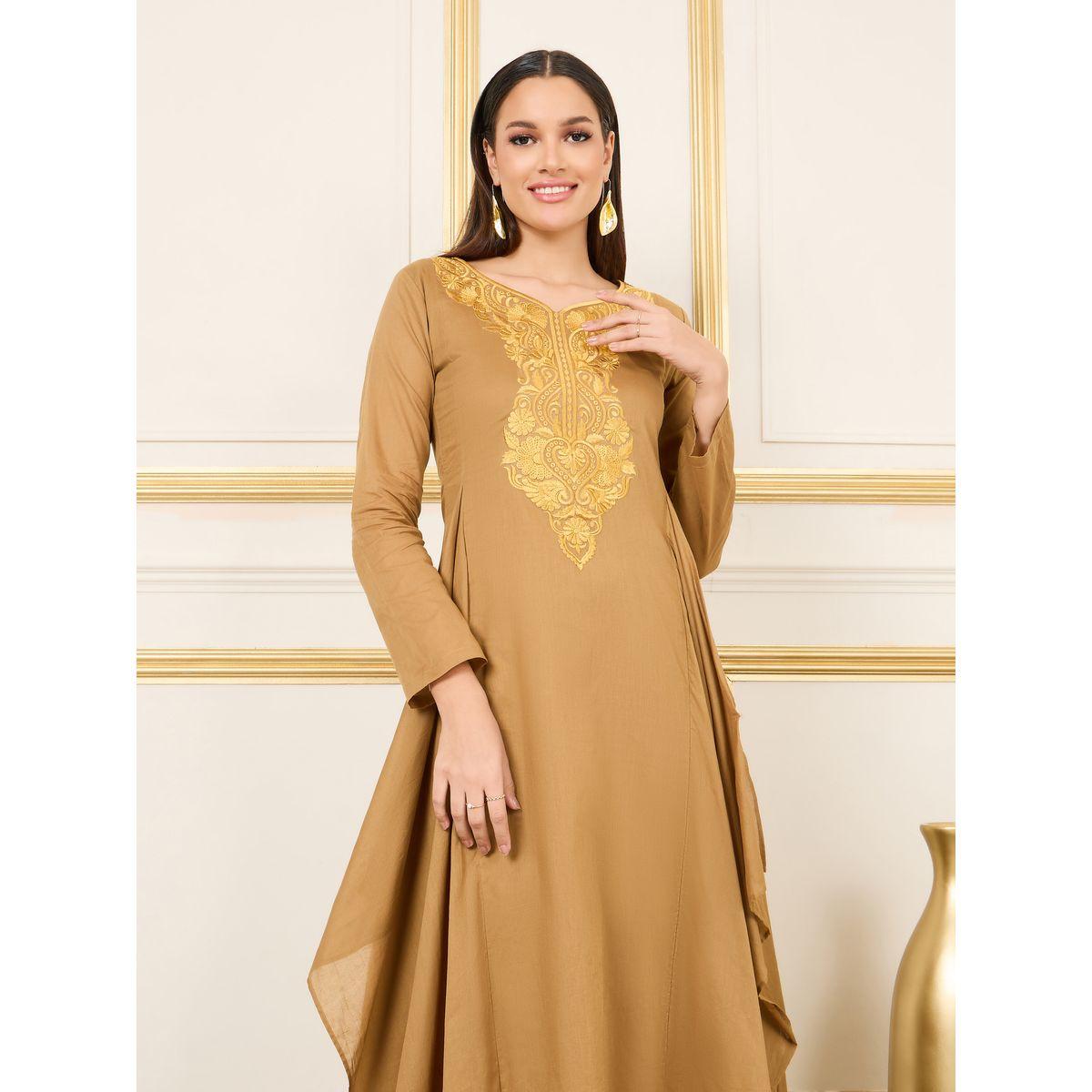 Styli Embroidered Neck Side Overlay A-Line Maxi Dress-women-clothing-dresses-image-2