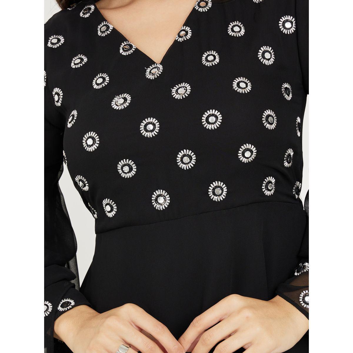 Styli Embroidered Yoke Bell Sleeves A-Line Maxi Dress-women-clothing-dresses-image-3