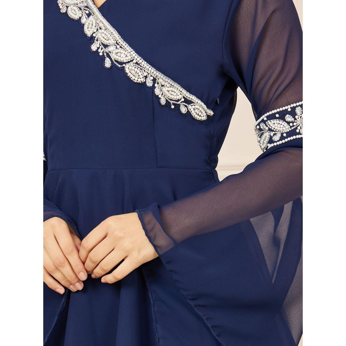 Styli Beaded Embellished Flute Layered Tiered Dress-women-clothing-dresses-image-3