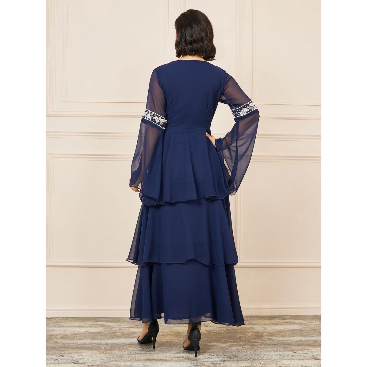 Styli Beaded Embellished Flute Layered Tiered Dress-women-clothing-dresses-image-4