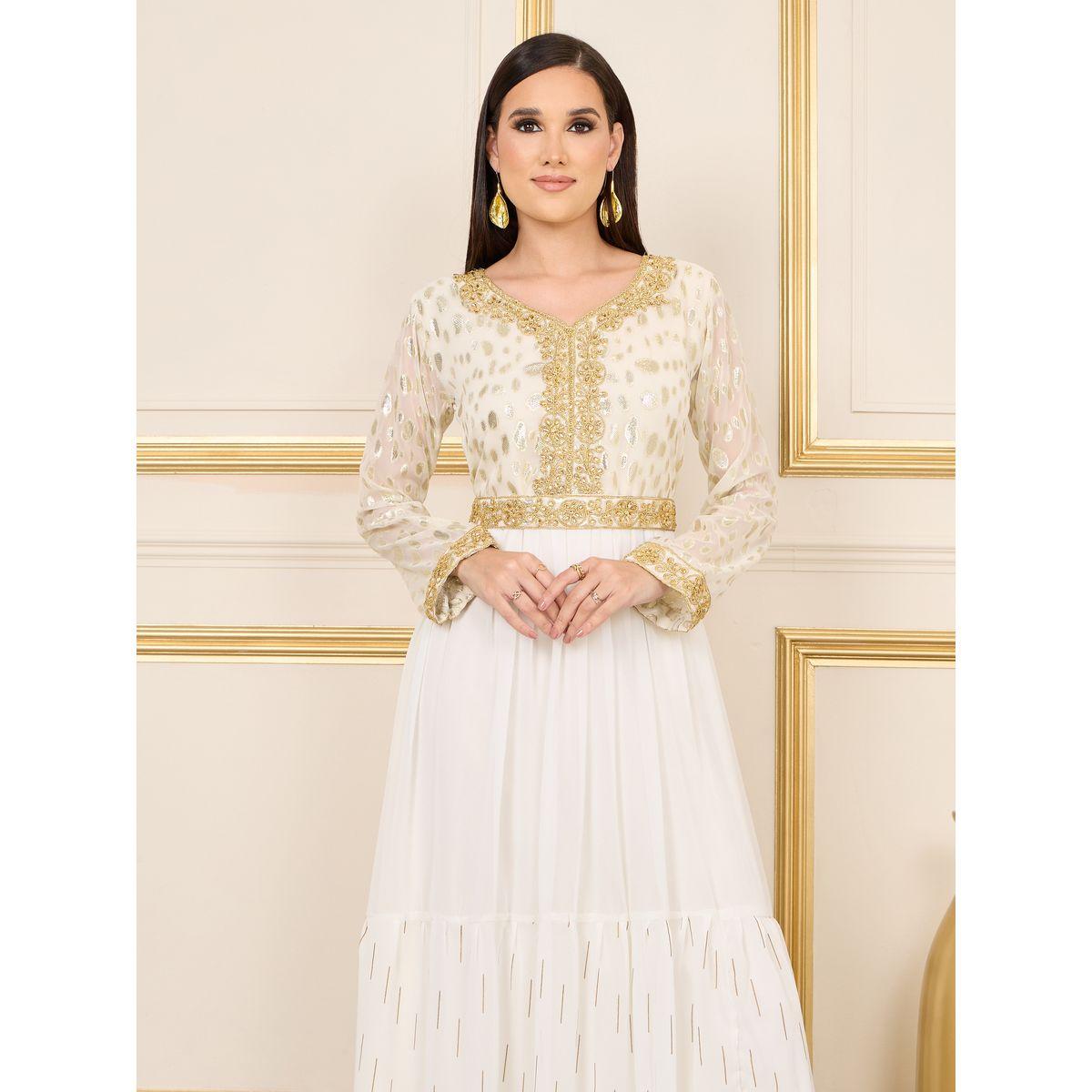 Styli Embroidered Stone Detail Lurex Texture Maxi Dress-women-clothing-dresses-image-2