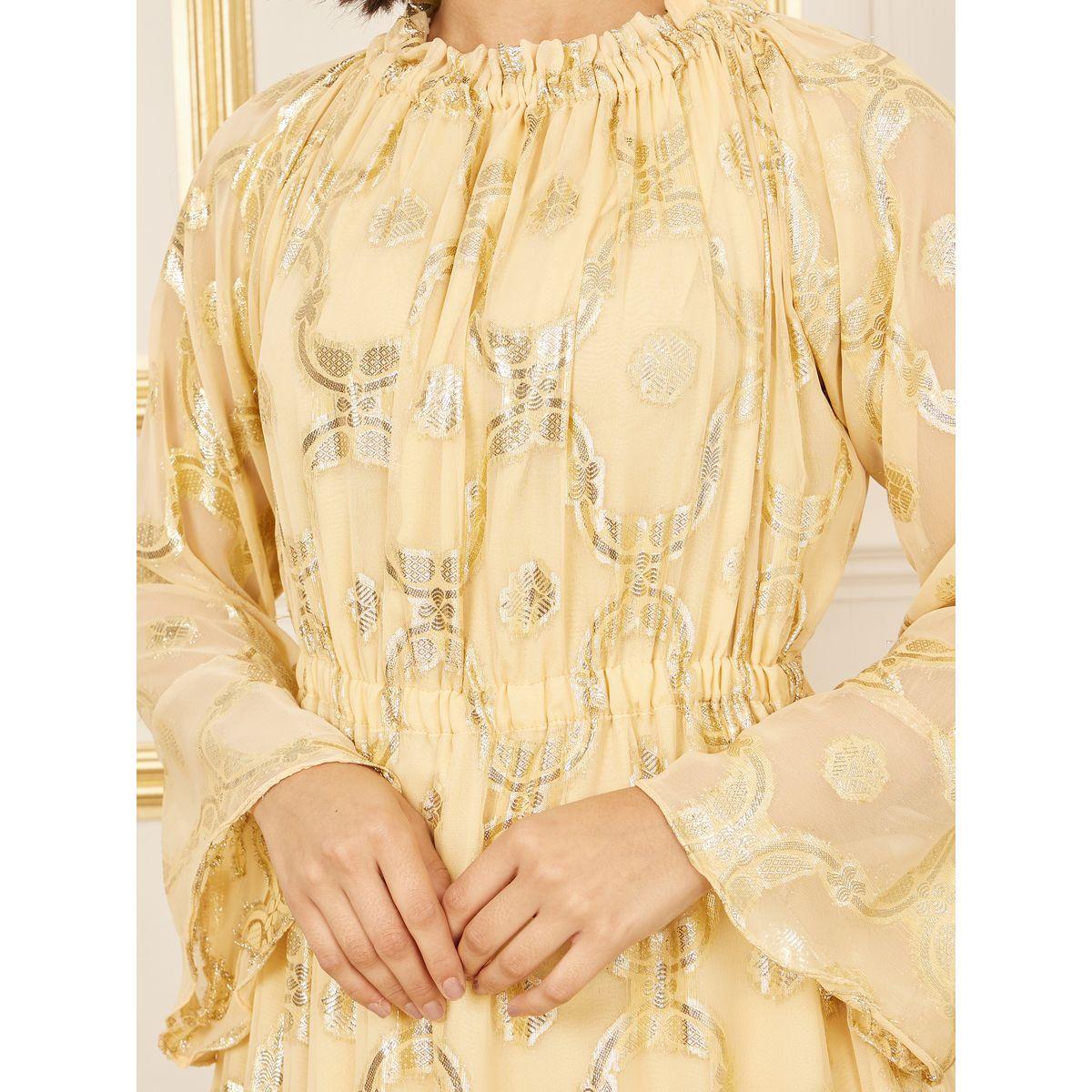 فستان طويل بطبعة فويل وياقة عالية-women-clothing-dresses-image-3