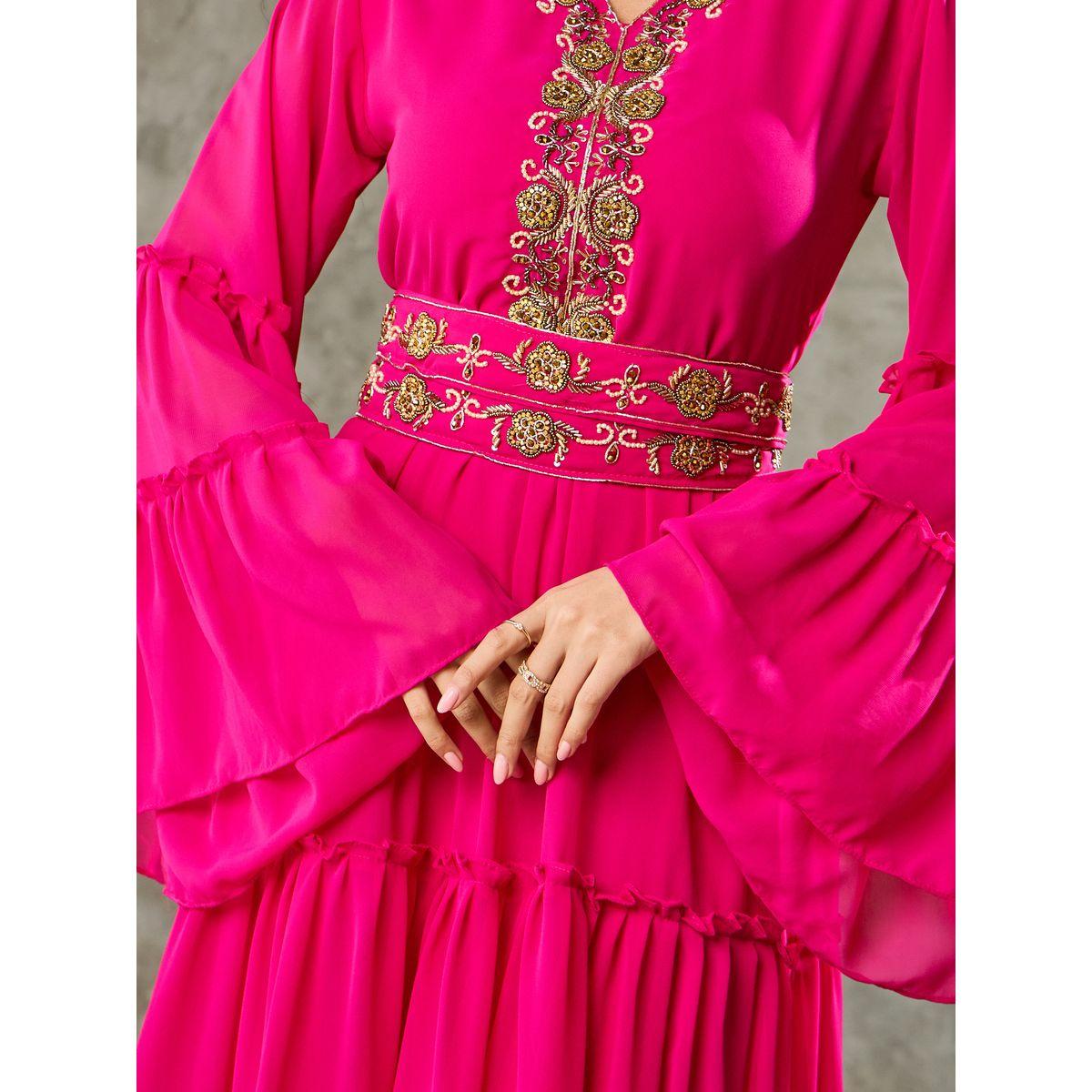 Styli Embroidered Flute Sleeve Tiered Maxi Dress-women-clothing-dresses-image-3