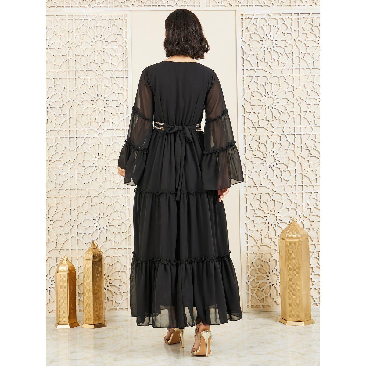 فستان طويل بتفاصيل دانتيل وكشكش-women-clothing-dresses-image-4