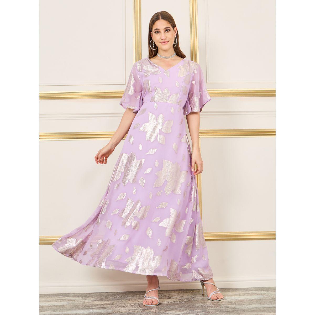 فستان طويل بكسرات وتفاصيل لوريكس-women-clothing-dresses-image-1