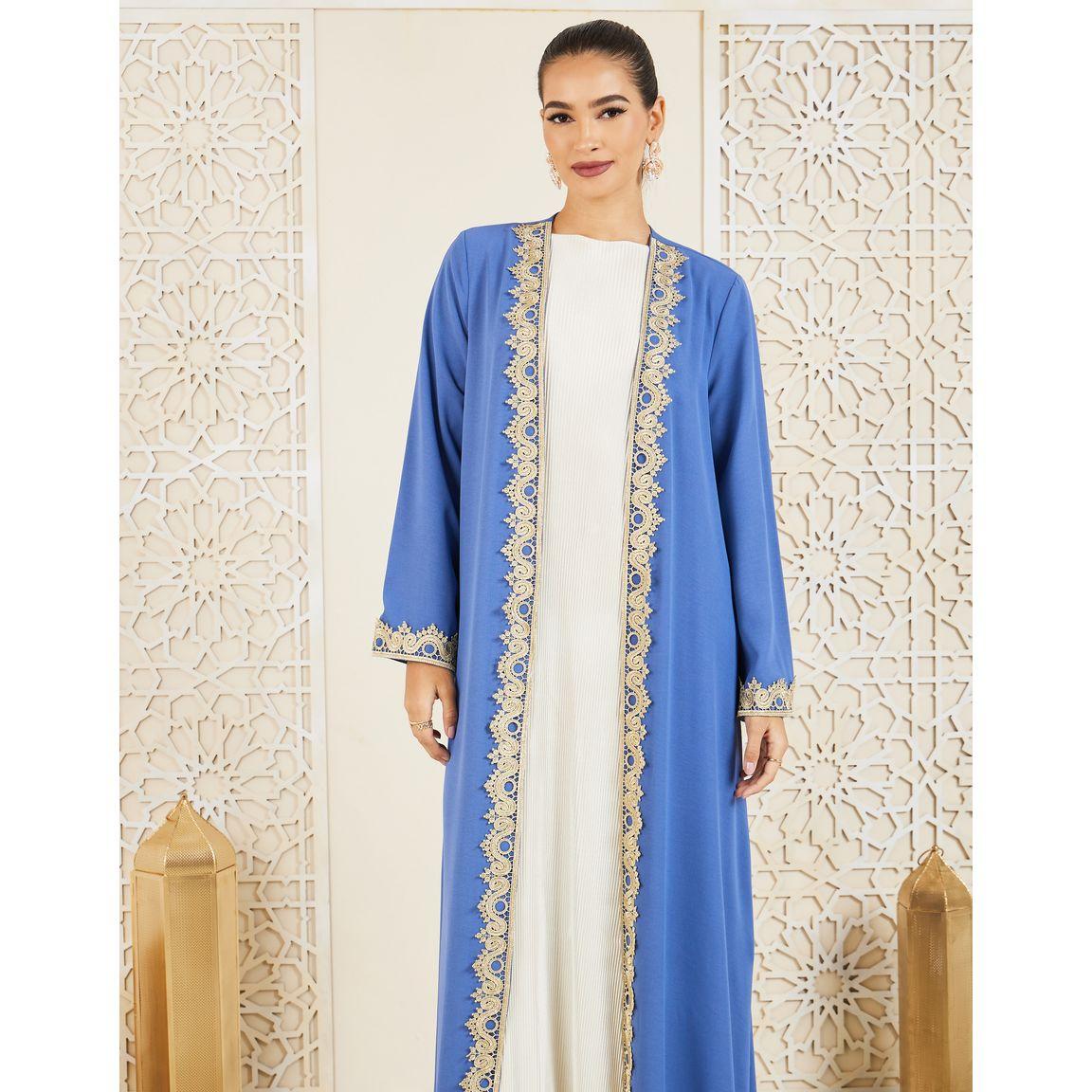 Styli Embroidered Lace Trim Abaya-women-arabicclothing-abayas-image-2