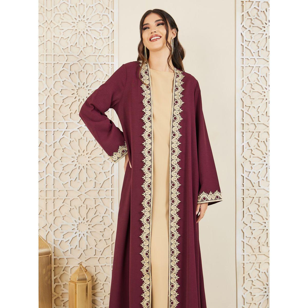 Styli Embroidered Lace Trim Abaya-women-arabicclothing-abayas-image-2