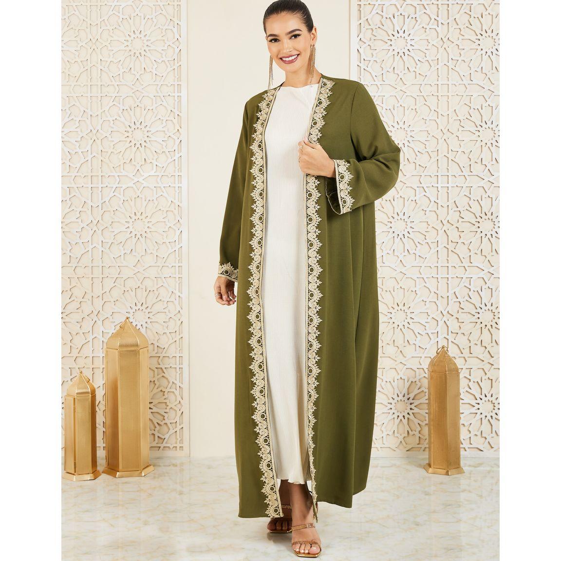 Styli Embroidered Lace Trim Abaya-women-arabicclothing-abayas-image-1
