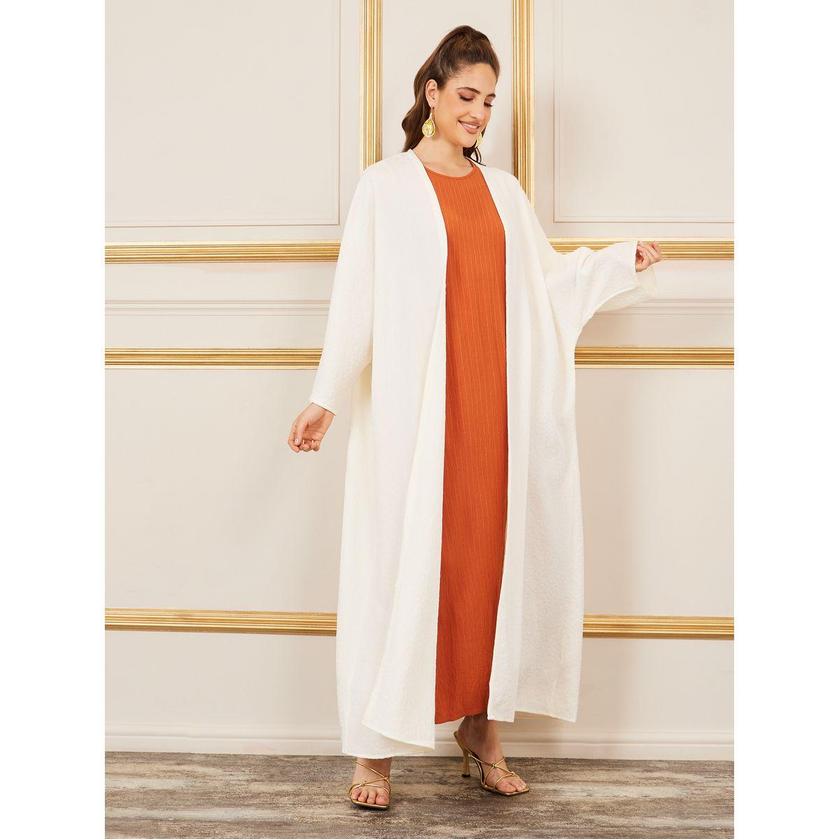 Styli Oversized Textured Maxi Length Kimono-women-clothing-shirtsandblouses-shirts-image-1