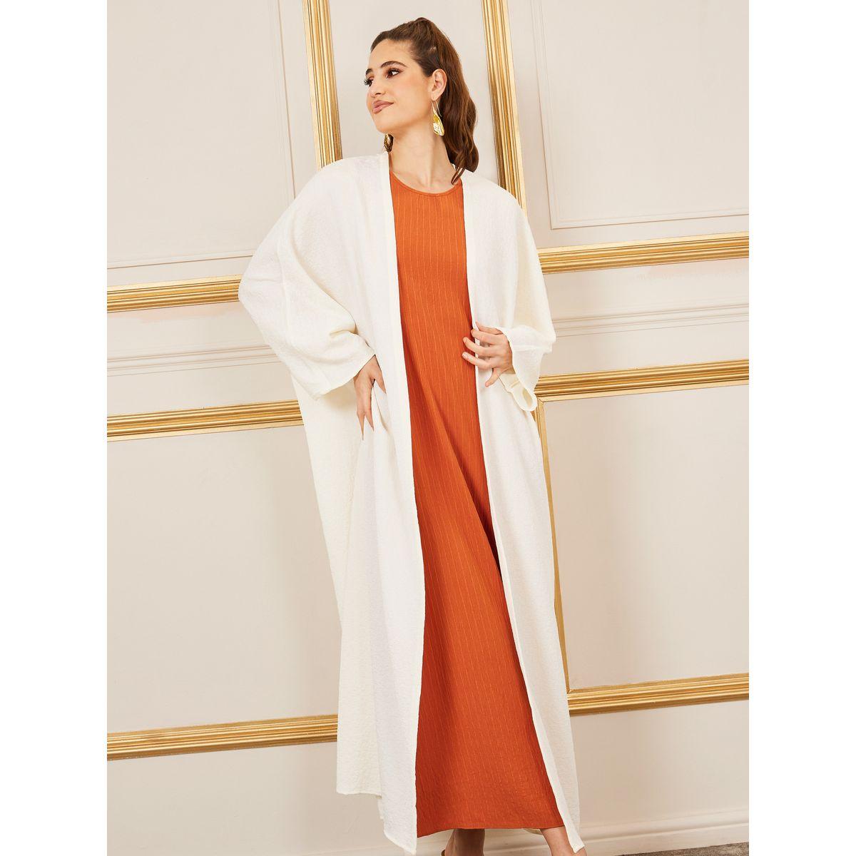 Styli Oversized Textured Maxi Length Kimono-women-clothing-shirtsandblouses-shirts-image-2