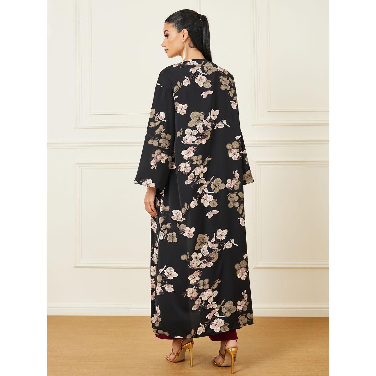Styli Floral Print Maxi Length Kimono-women-clothing-shirtsandblouses-shirts-image-4