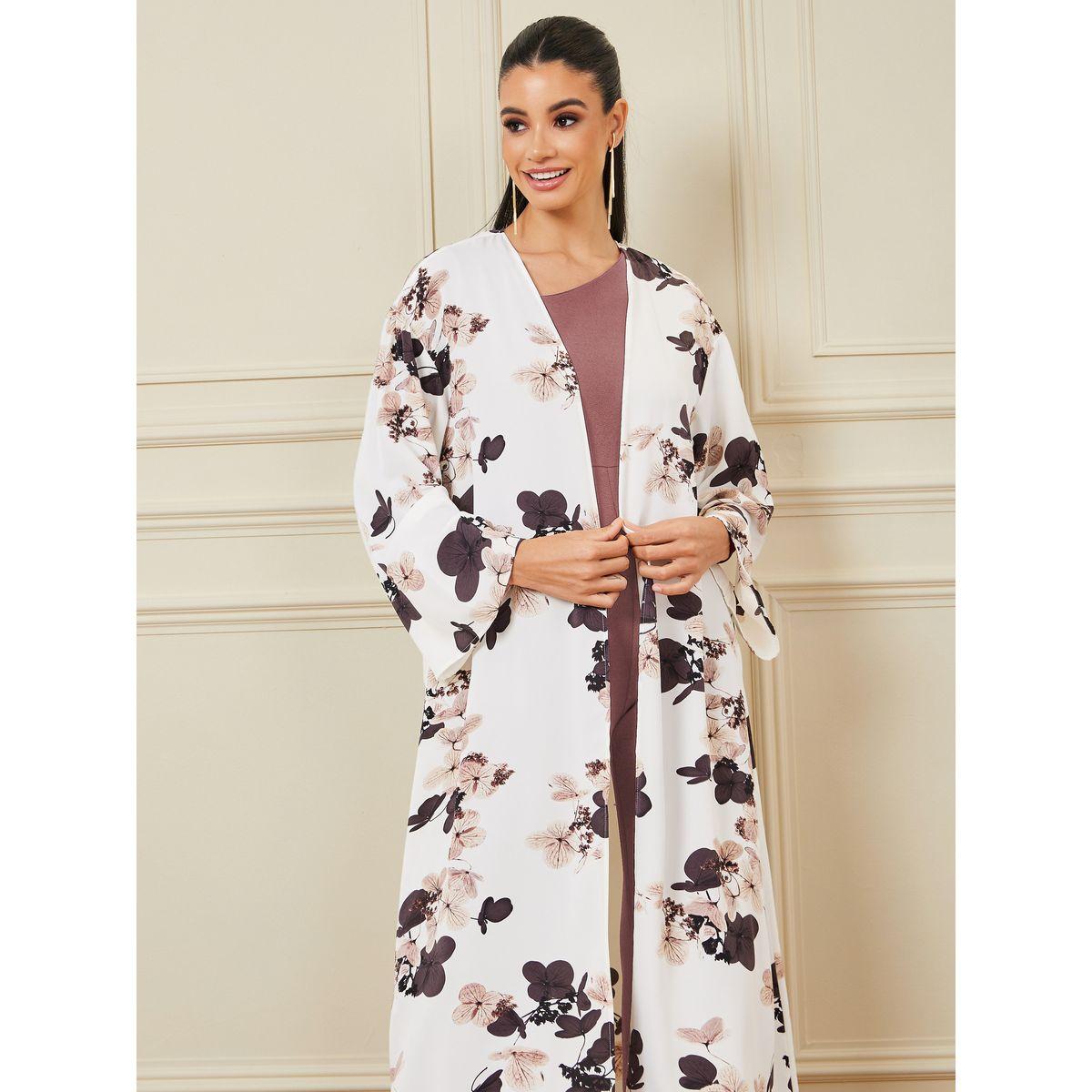 Styli Floral Print Maxi Length Kimono-women-clothing-shirtsandblouses-shirts-image-2