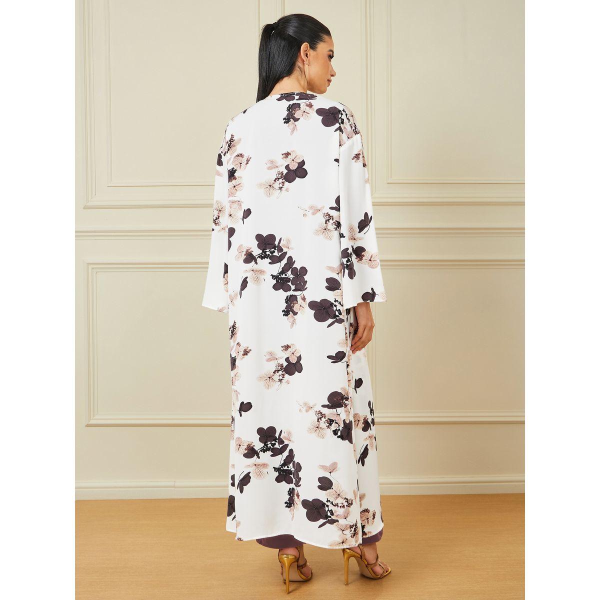Styli Floral Print Maxi Length Kimono-women-clothing-shirtsandblouses-shirts-image-4