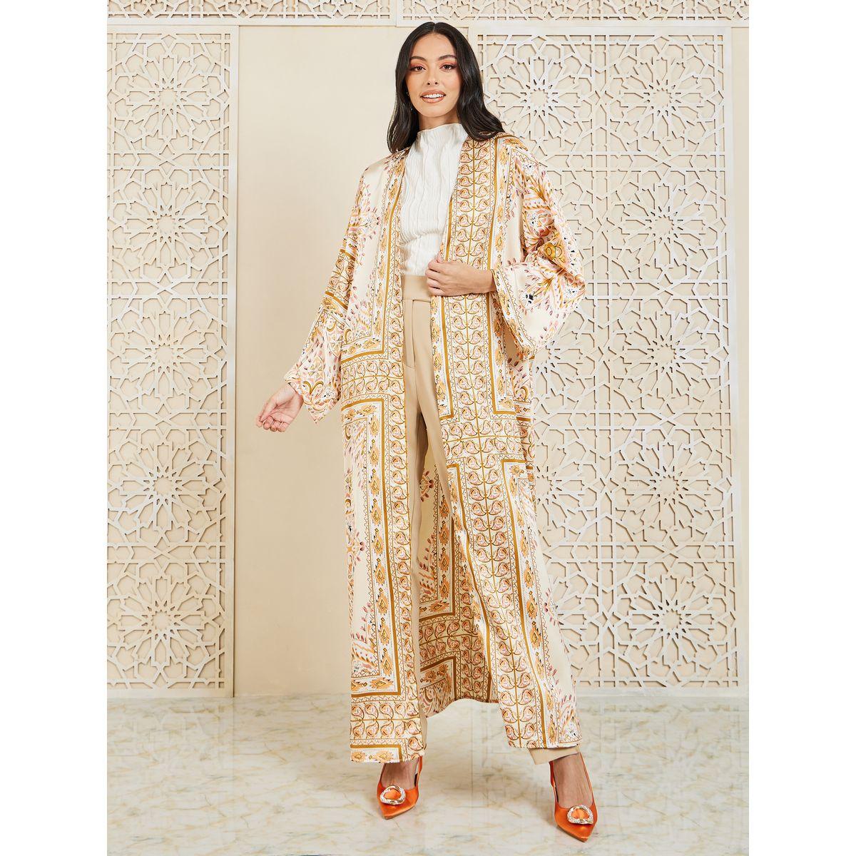 Styli Paisley Bohemian Print Maxi Length Kimono-women-clothing-shirtsandblouses-shirts-image-2