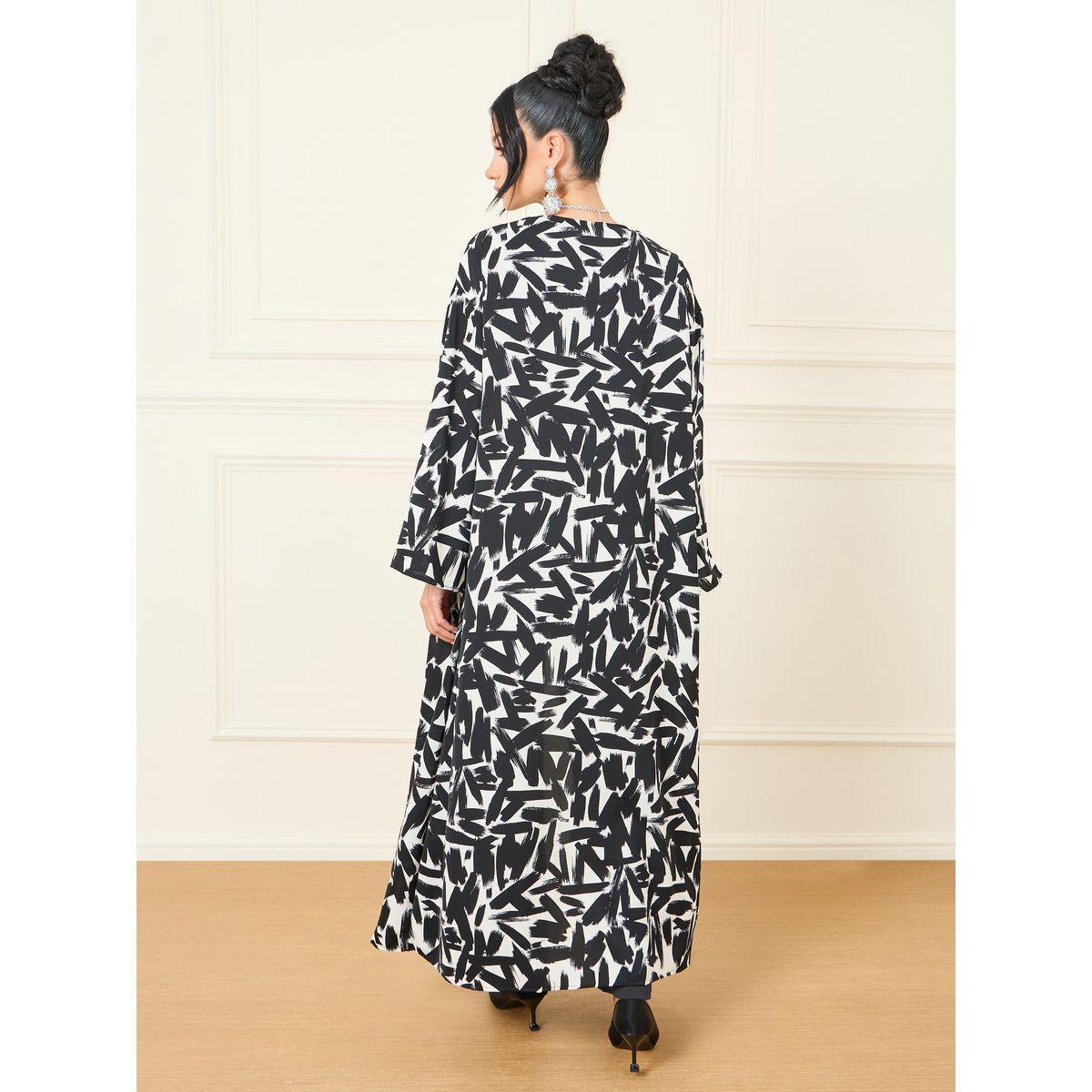 Styli Abstract Print Maxi Length Kimono-women-clothing-shirtsandblouses-shirts-image-4