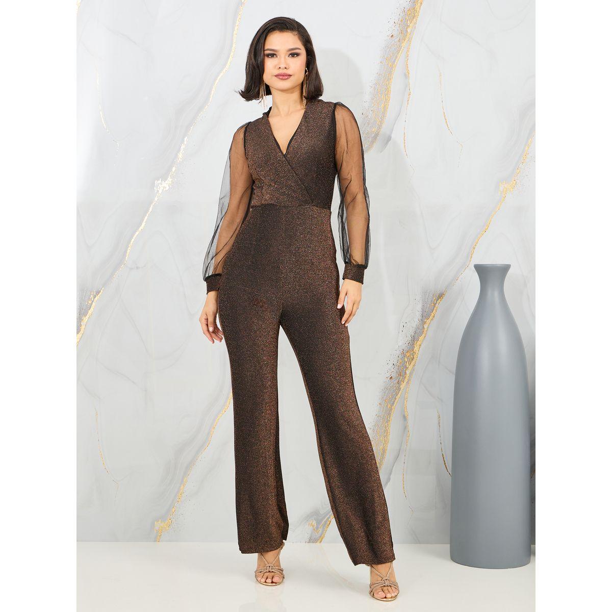 جمبسوت بقصة أرجل مستقيمة واكمام طويلة-women-clothing-jumpsuits-image-1