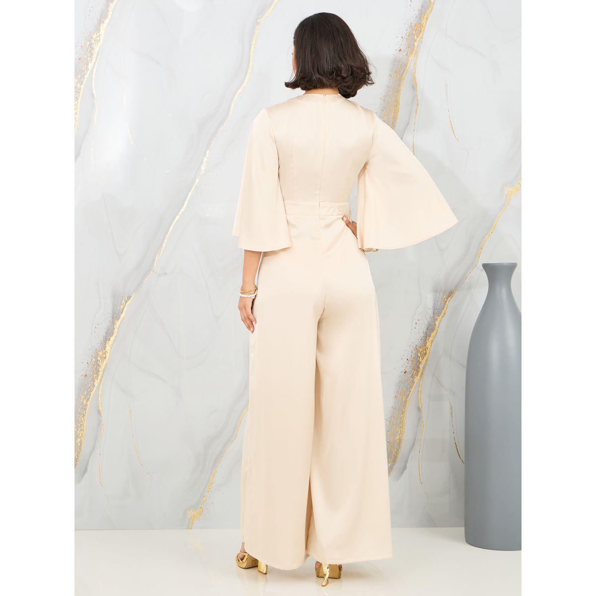 جمبسوت ساتان بارجل واسعة واكمام جرس-women-clothing-jumpsuits-image-4