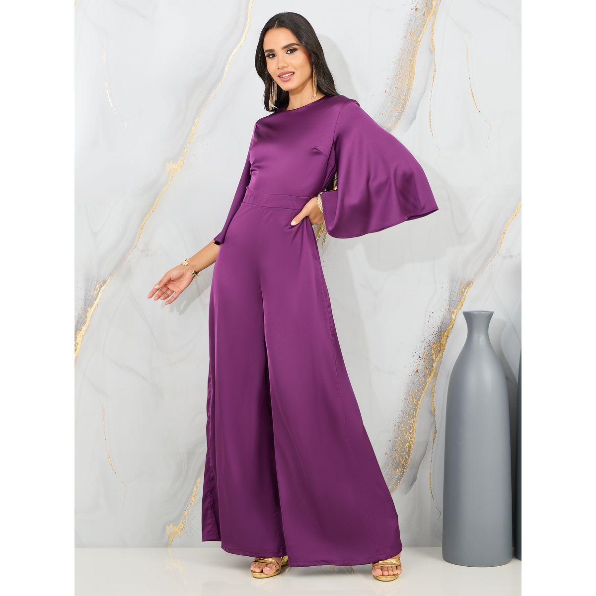 Styli Satin Round Neck Wide Leg Jumpsuit-women-clothing-jumpsuits-image-1