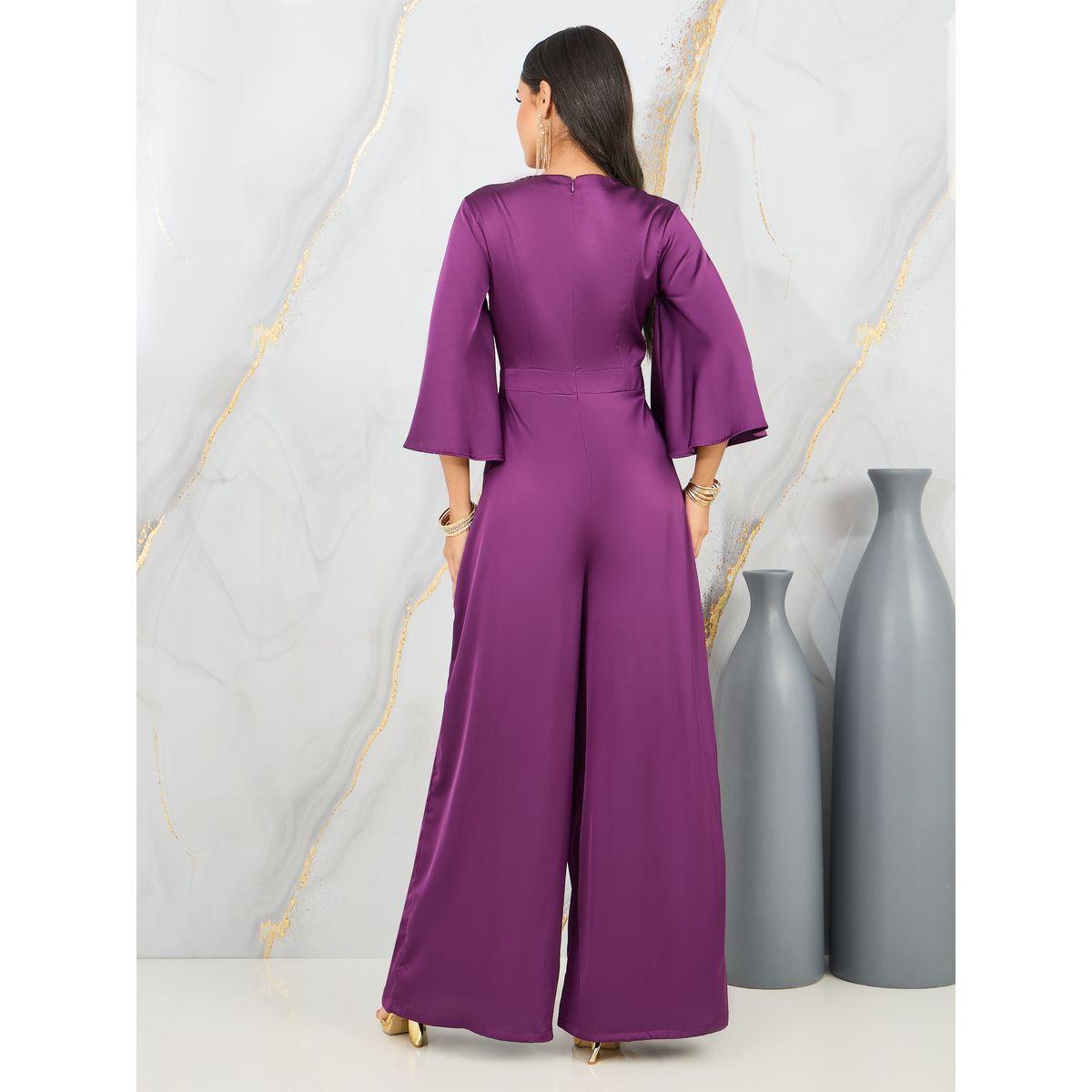 جمبسوت ساتان بأرجل واسعة وياقة دائرية-women-clothing-jumpsuits-image-4