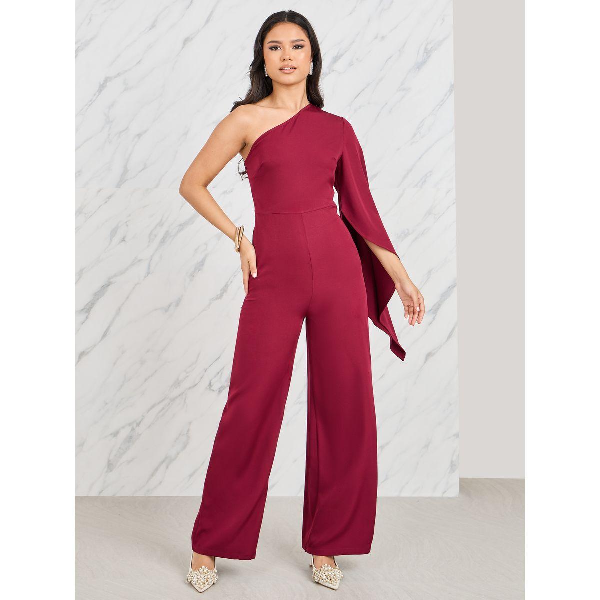 جمبسوت بارجل واسعة وكتف واحد-women-clothing-jumpsuits-image-1