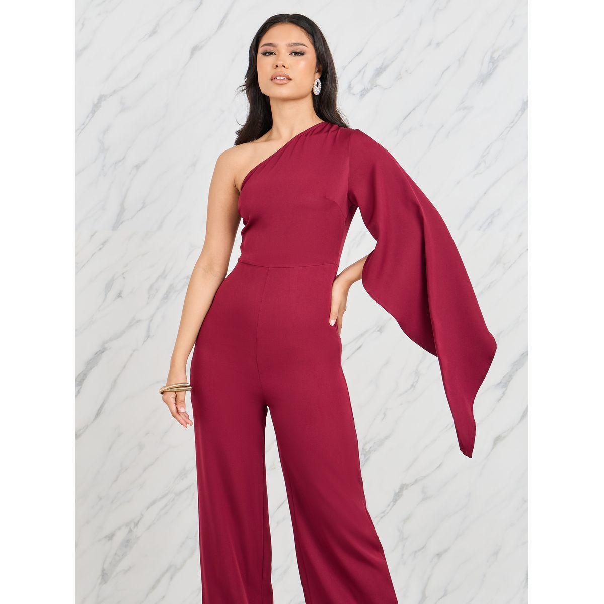 جمبسوت بارجل واسعة وكتف واحد-women-clothing-jumpsuits-image-2