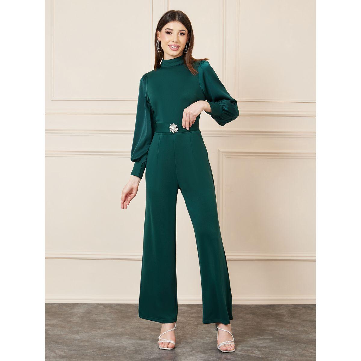Styli Embellished Buckle Wide Leg Knit Jumpsuit-women-clothing-jumpsuits-image-1
