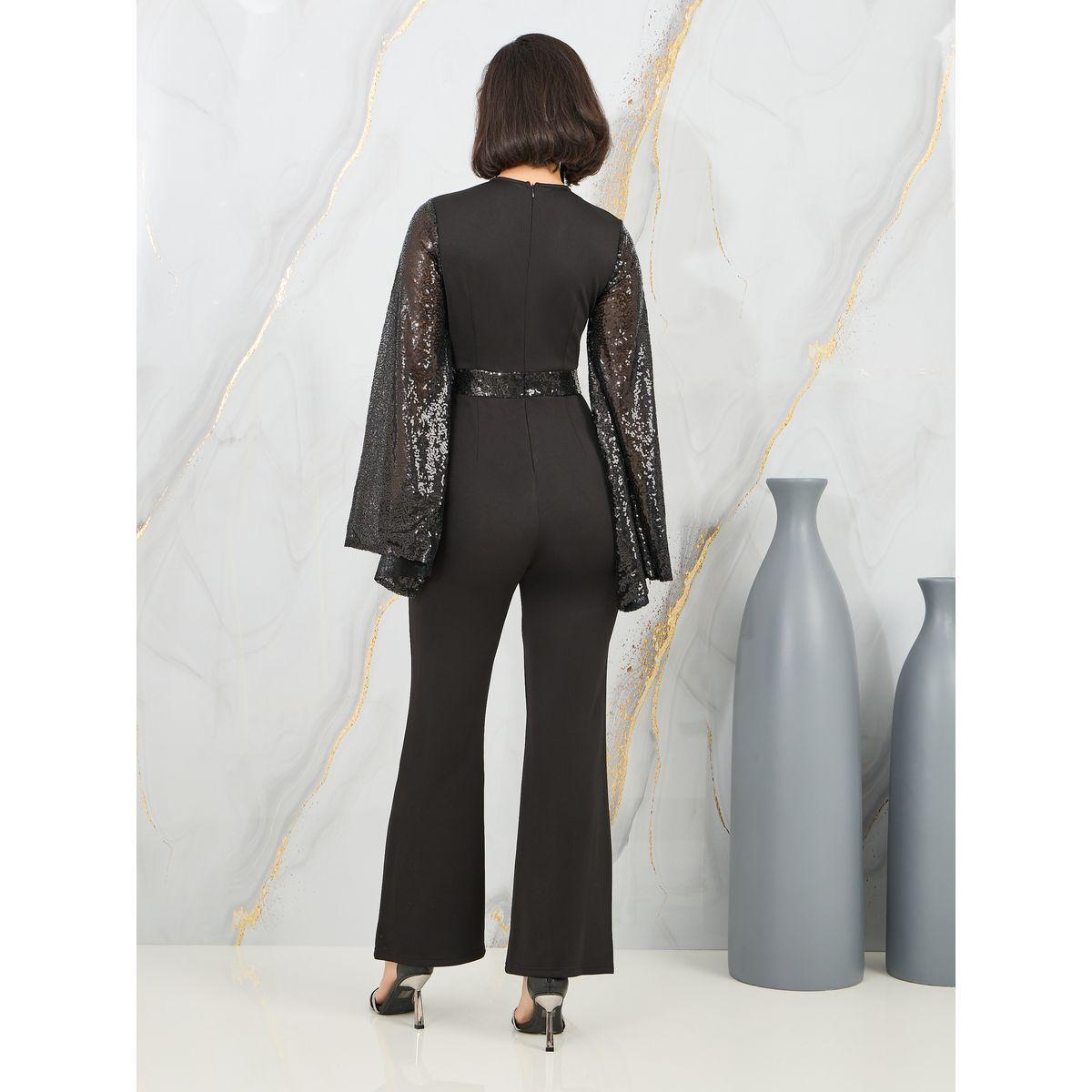جمبسوت بقصة ارجل مستقيمة ومزين بالترتر-women-clothing-jumpsuits-image-4